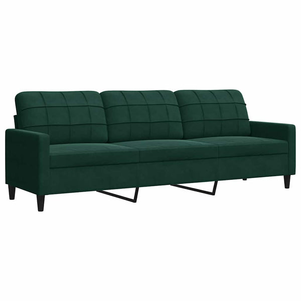 3-Sitzer Sofa Dunkelgrün Samt 210cm