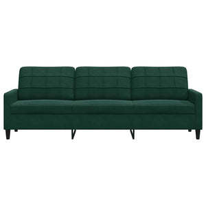 3-Sitzer Sofa Dunkelgrün Samt 210cm