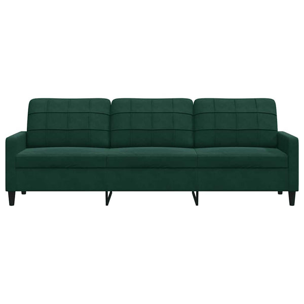 3-Sitzer Sofa Dunkelgrün Samt 210cm