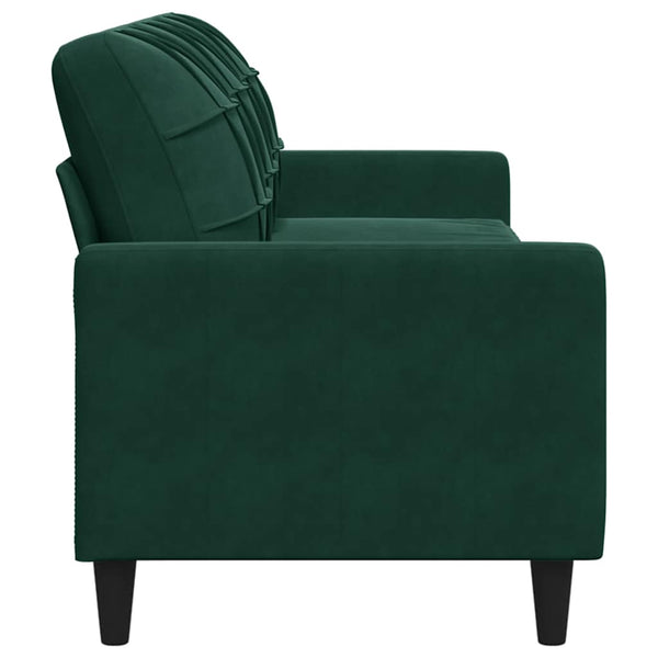 3-Sitzer Sofa Dunkelgrün Samt 210cm