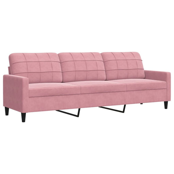 vidaXL Canapé à 3 places Rose 210 cm Velours