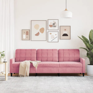 vidaXL Canapé à 3 places Rose 210 cm Velours