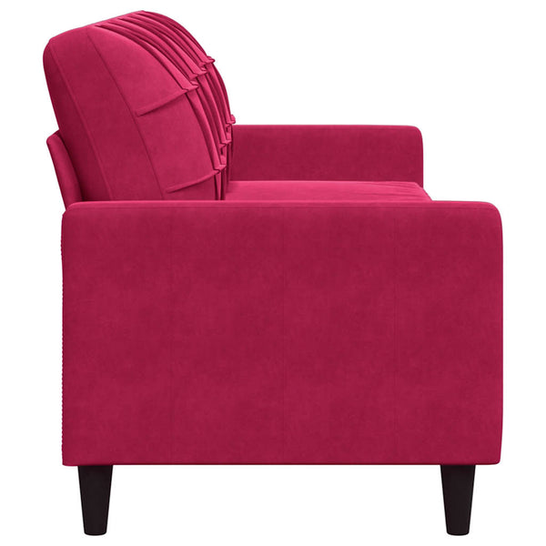 3-Sitzer Sofa Weinrot Samt 210cm