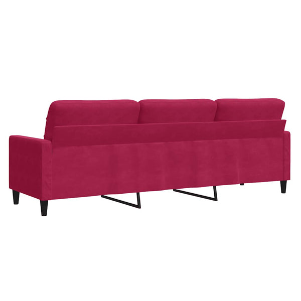 3-Sitzer Sofa Weinrot Samt 210cm