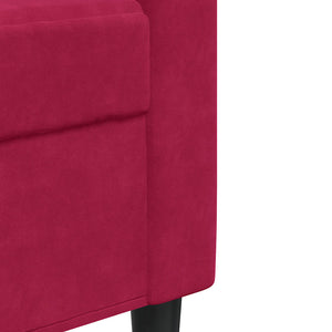 3-Sitzer Sofa Weinrot Samt 210cm