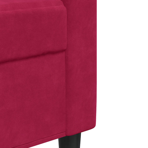 3-Sitzer Sofa Weinrot Samt 210cm