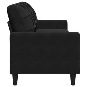 Schwarzes 3-Sitzer Samt Sofa 210 cm