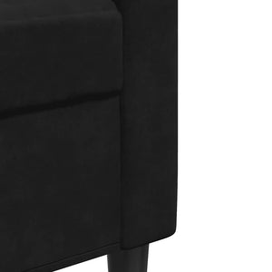 Schwarzes 3-Sitzer Samt Sofa 210 cm