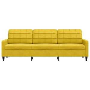 Gelbes 3-Sitzer Samt Sofa 210 cm