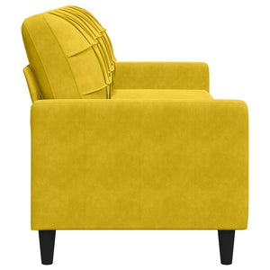 Gelbes 3-Sitzer Samt Sofa 210 cm