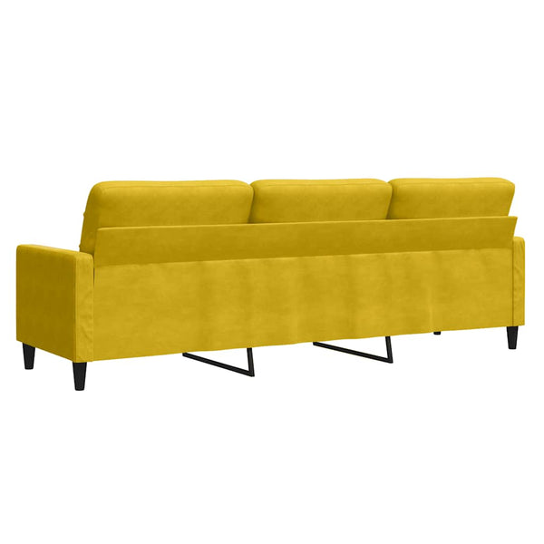 Gelbes 3-Sitzer Samt Sofa 210 cm