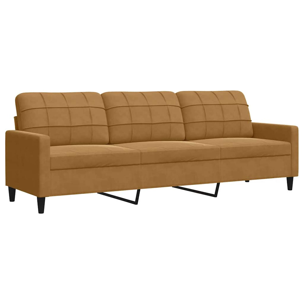 3-Sitzer Sofa Braun Samt 210 cm
