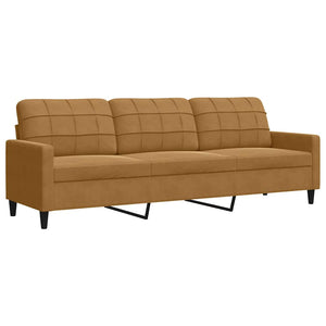 3-Sitzer Sofa Braun Samt 210 cm
