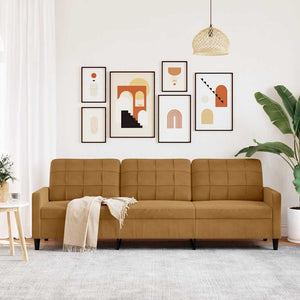 3-Sitzer Sofa Braun Samt 210 cm