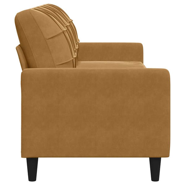3-Sitzer Sofa Braun Samt 210 cm