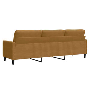 3-Sitzer Sofa Braun Samt 210 cm