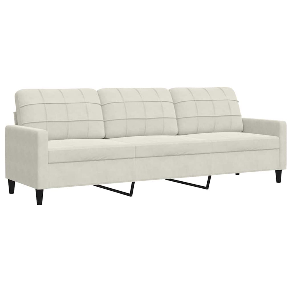 3-Sitzer Sofa Creme Samt 210cm