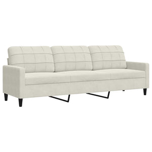 vidaXL Canapé à 3 places crème 210 cm Velours