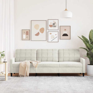 vidaXL Canapé à 3 places crème 210 cm Velours