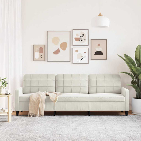 vidaXL Canapé à 3 places crème 210 cm Velours