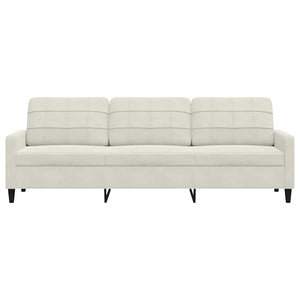 vidaXL Canapé à 3 places crème 210 cm Velours