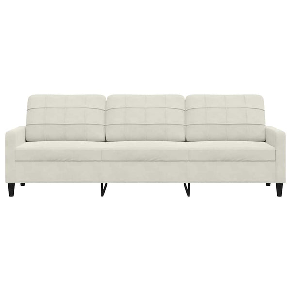 vidaXL Canapé à 3 places crème 210 cm Velours
