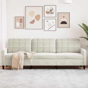 vidaXL Canapé à 3 places crème 210 cm Velours