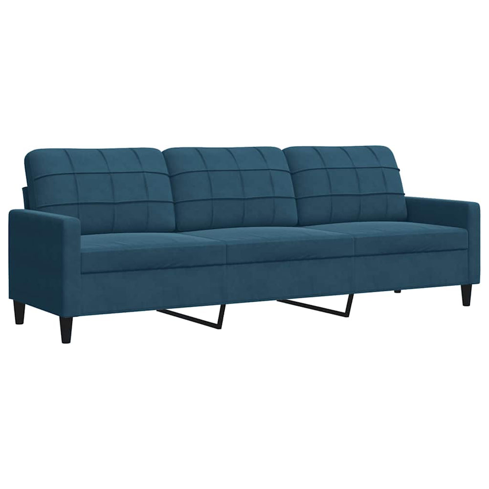 Blaues 3-Sitzer Samt Sofa 210cm