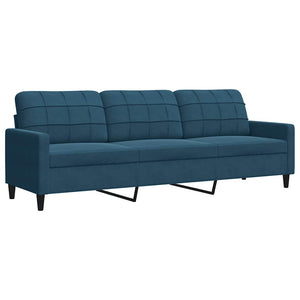 vidaXL Canapé à 3 places velours bleu 210 cm