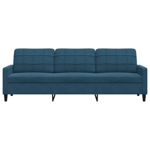 vidaXL Canapé à 3 places velours bleu 210 cm