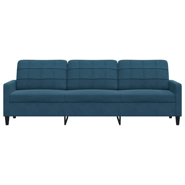 vidaXL Canapé à 3 places velours bleu 210 cm