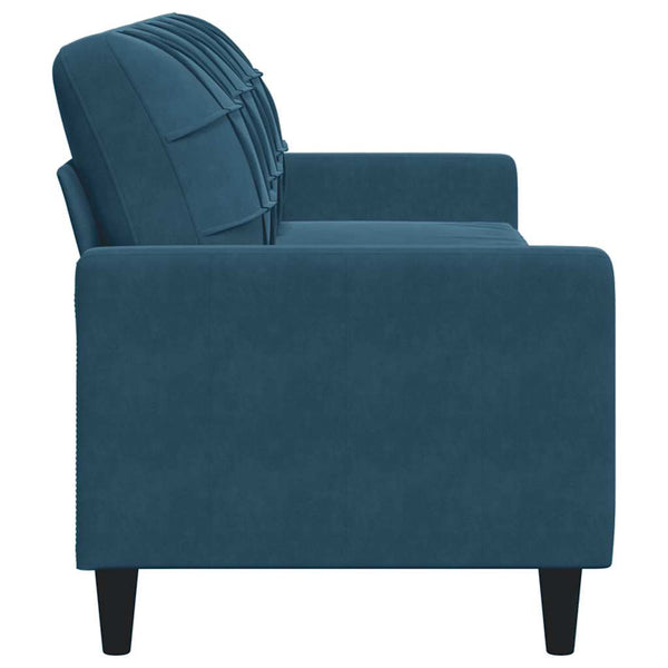 vidaXL Canapé à 3 places velours bleu 210 cm