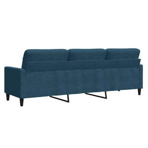 vidaXL Canapé à 3 places velours bleu 210 cm