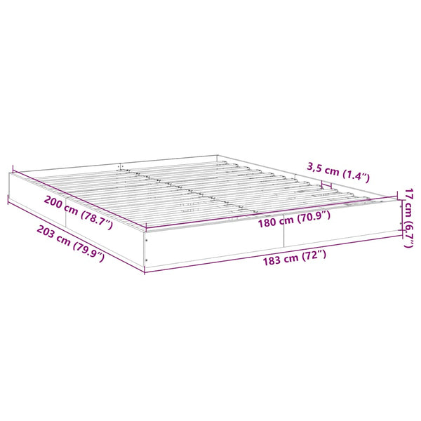 Bettgestell 180x200 cm Sonoma-Eiche