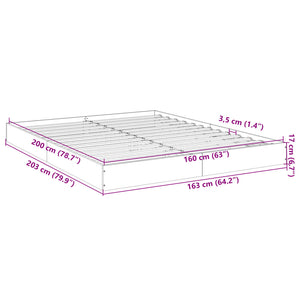 Bettgestell 160x200 Grau Sonoma
