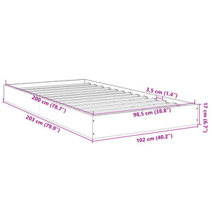Bettgestell Betongrau 100x200 cm