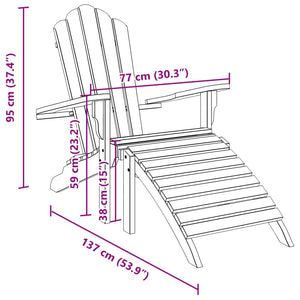 Adirondack Gartenstuhl Teak mit Fußstütze
