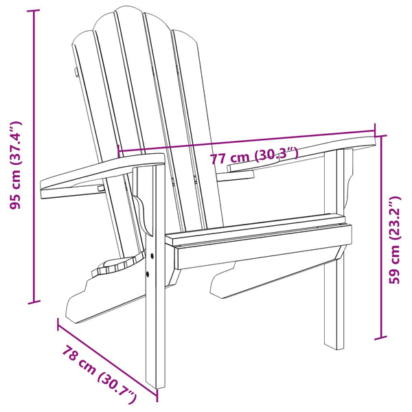 Adirondack Gartenstuhl Teakholz Massiv