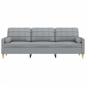 3-Sitzer Sofa Hellgrau Stoff 210 cm