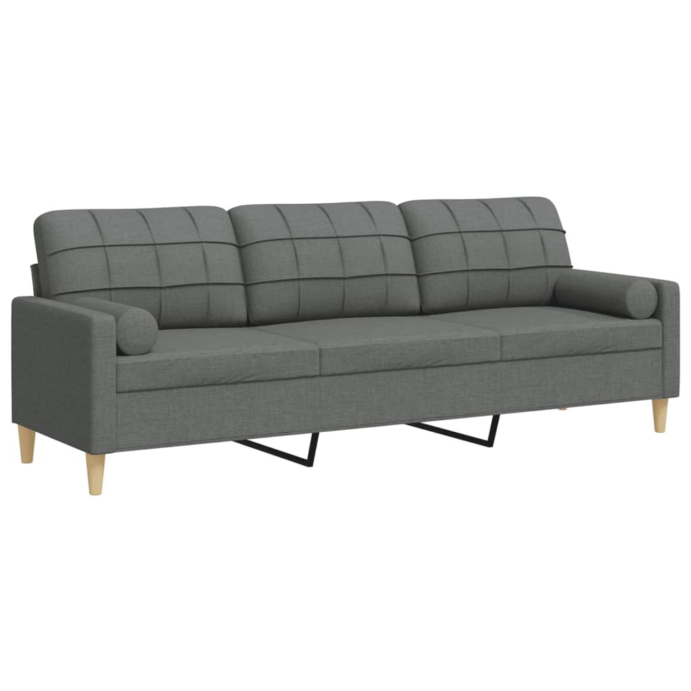 3-Sitzer Sofa Dunkelgrau Stoff 210 cm