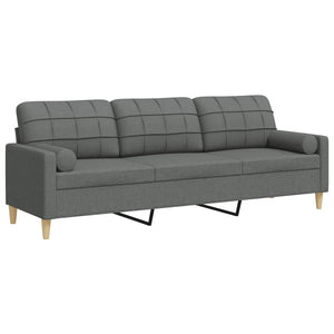 3-Sitzer Sofa Dunkelgrau Stoff 210 cm