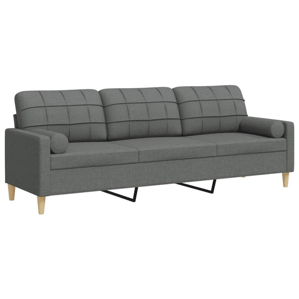 3-Sitzer Sofa Dunkelgrau Stoff 210 cm