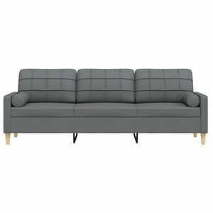 3-Sitzer Sofa Dunkelgrau Stoff 210 cm