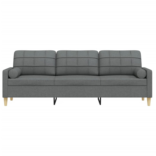 3-Sitzer Sofa Dunkelgrau Stoff 210 cm