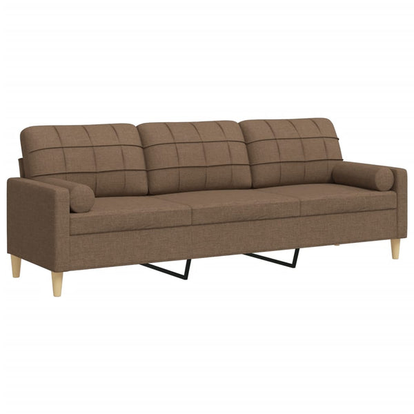 3-Sitzer Sofa Braun Stoff 210 cm
