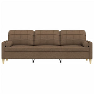 3-Sitzer Sofa Braun Stoff 210 cm