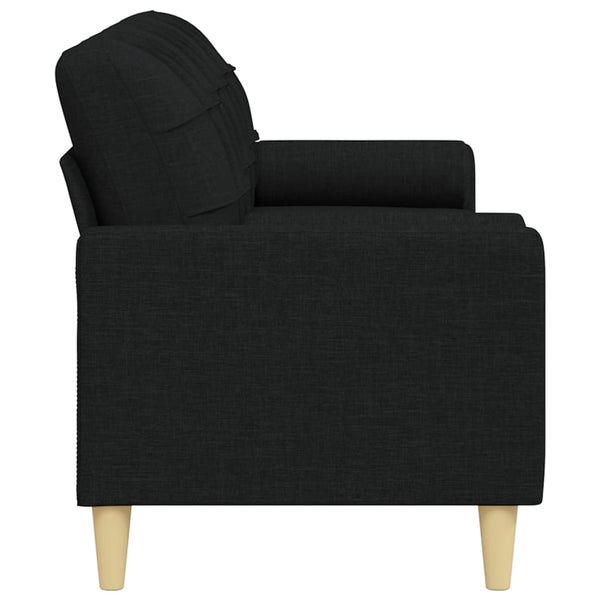 Schwarzes 3-Sitzer Sofa mit Zierkissen