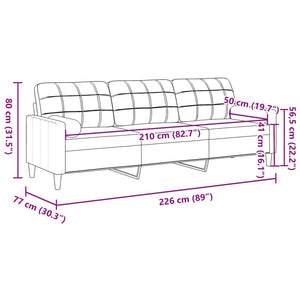 Schwarzes 3-Sitzer Sofa mit Zierkissen