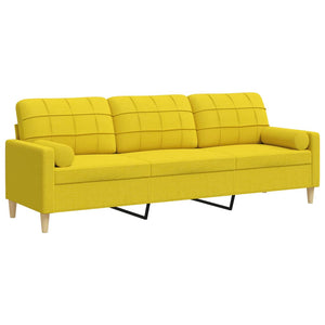 3-Sitzer Sofa Hellgelb Stoff 210 cm