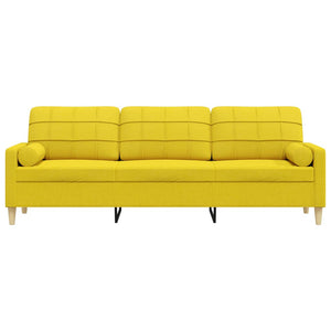 3-Sitzer Sofa Hellgelb Stoff 210 cm